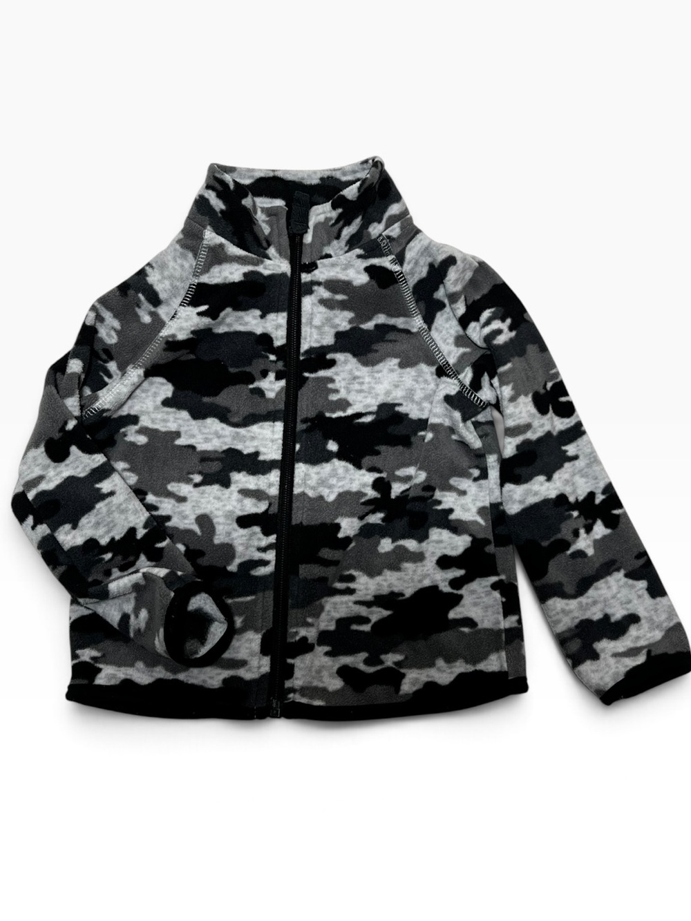 George Fleece boys 2 Y Black & Gray Camo Zip Hoodie